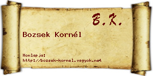 Bozsek Kornél névjegykártya