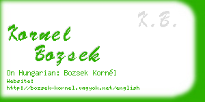kornel bozsek business card